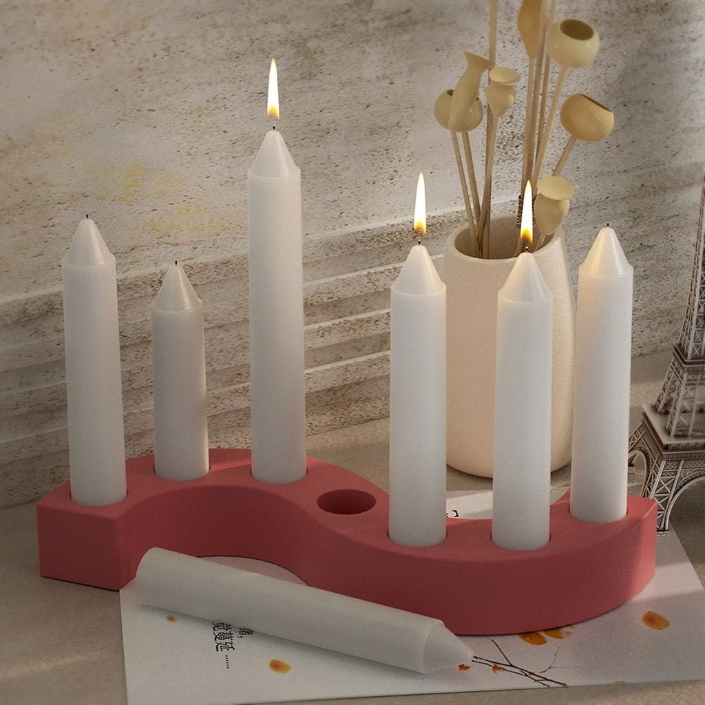 S-Shaped Candle Holder Mold Handmade Concrete Gypsum Molds Silicone Candlesticks Resin Molds Home Decorations DIY Craft Dropship