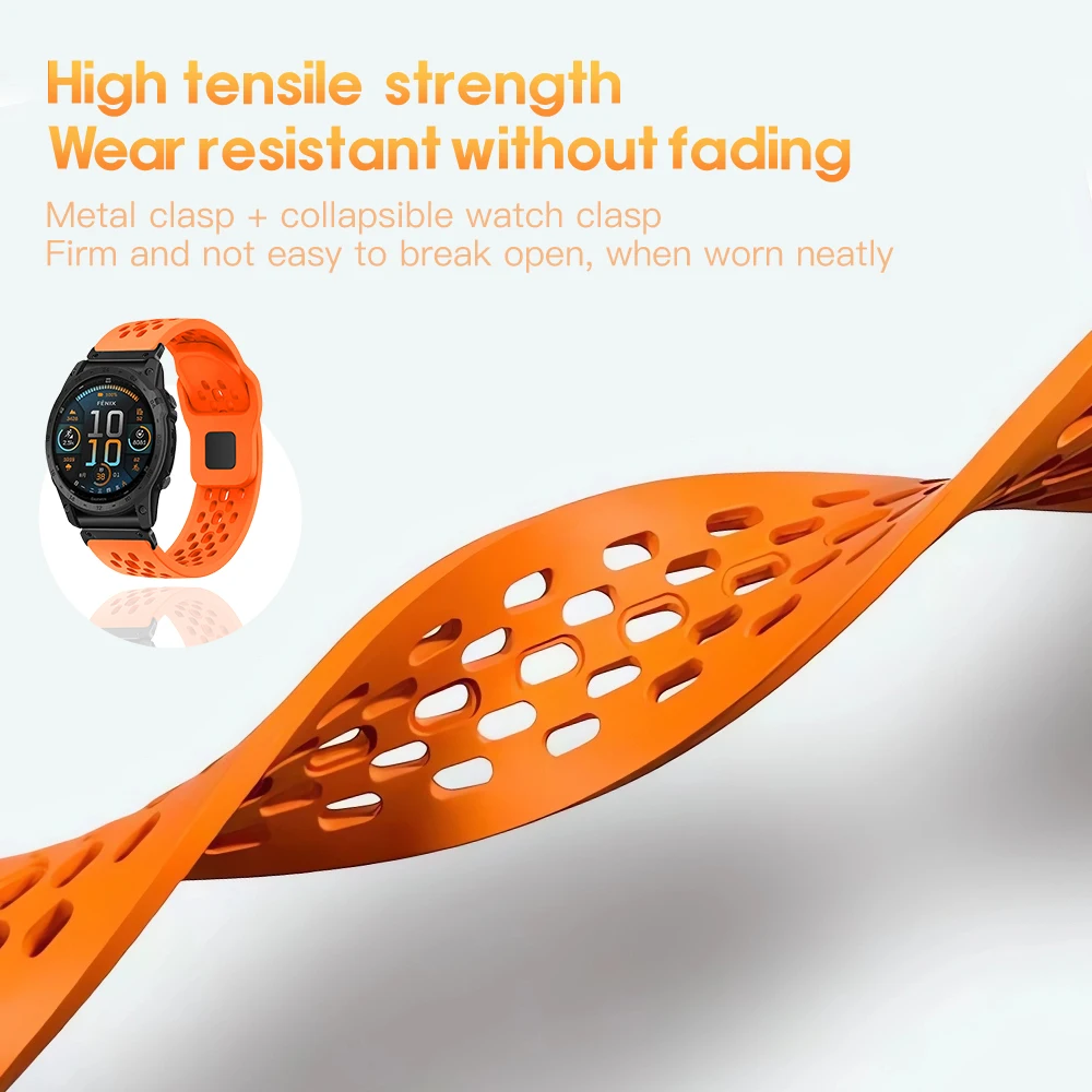 20 22 26 mm für Garmin Fenix 8 51 mm 7X 7 Pro Fenix 6X 6 5X 5Plus Tactix 7 Quick Fit Sport Silikonband Forerunner 965 945 Armband – Detail 4