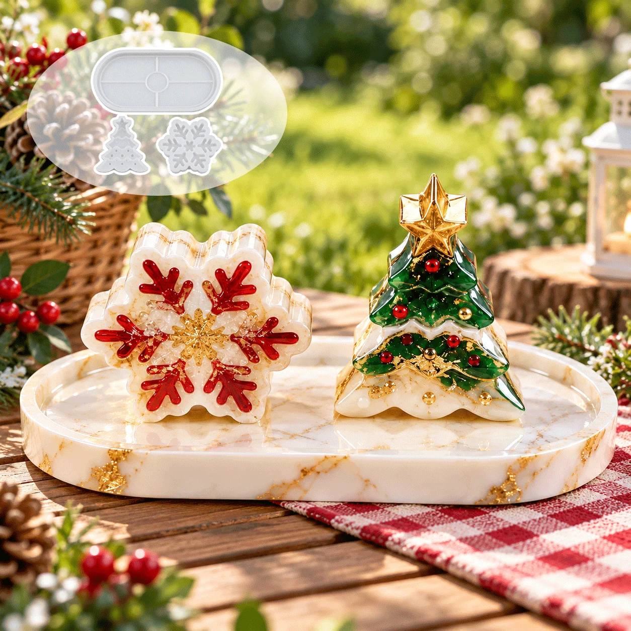 Christmas Oval Tray Silicone M - огляд і ціна Silicone Epoxy Resin Molds Set