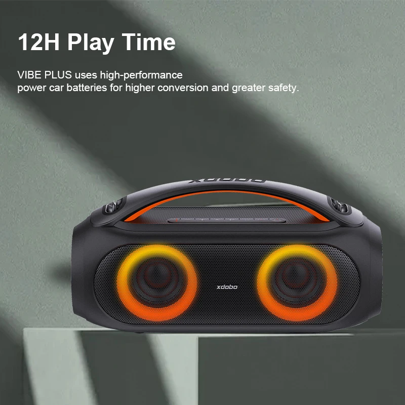 XDOBO VIBE PLUS كاريوكي 80 واط سمّاعات بلوتوث محمولة TWS RGB أضواء مضخم صوت لاسلكي دعم راديو FM التخييم في الهواء الطلق الصوت