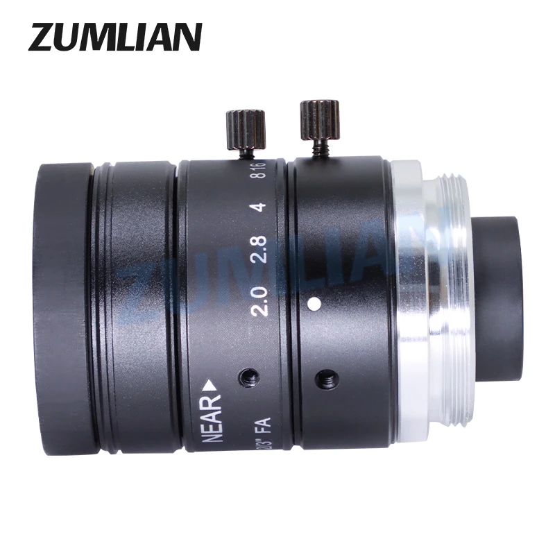 ZUMLIAN 12 مللي متر البعد البؤري الثابت 2/3 ''FA 10MP C-Mount عالية الدقة F2.8 فتحة الكاميرا ماكرو عدسة آلة كشف الأشياء #6