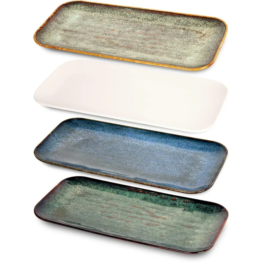 

Porcelain Dinner Plates Serving Platters for Entertaining Ideal for Fruit Cheese Snacks Bread Cupcakes and Salad Scratch Resist