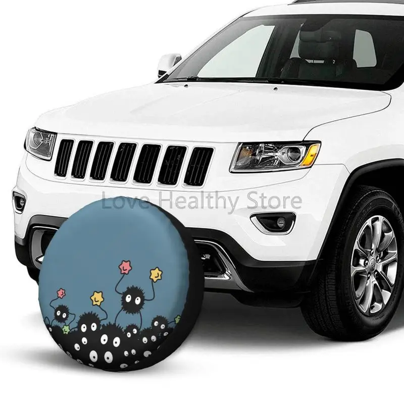 لطيف السخام العفريت نمط غطاء الإطار الاحتياطي مقاوم للماء الغبار عجلة حماة للمقطورة RV SUV مركبة 14 "15" 16 "17" بوصة