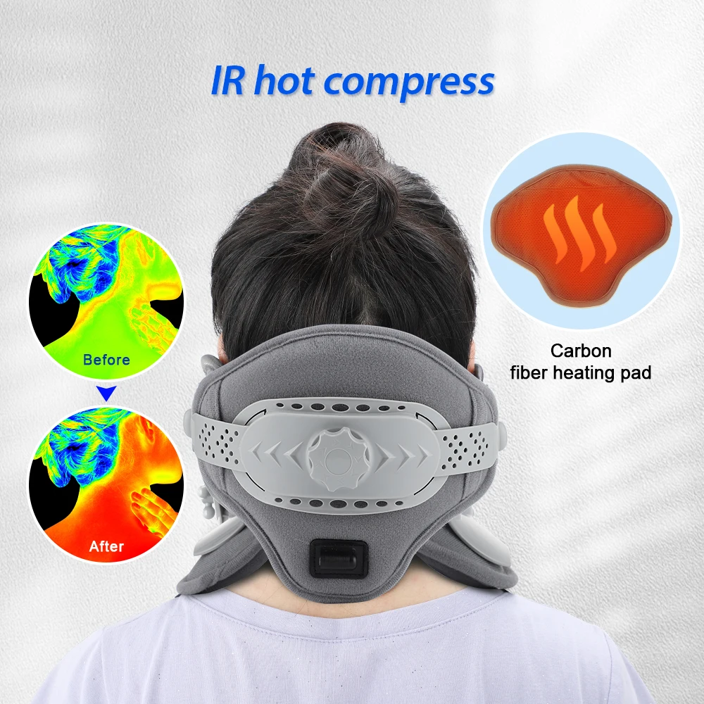 Electric Heating Neck Stretcher Medical Neck Support Traction Brace Collar Heat Treatment Neck Massager Neck Correction Repair