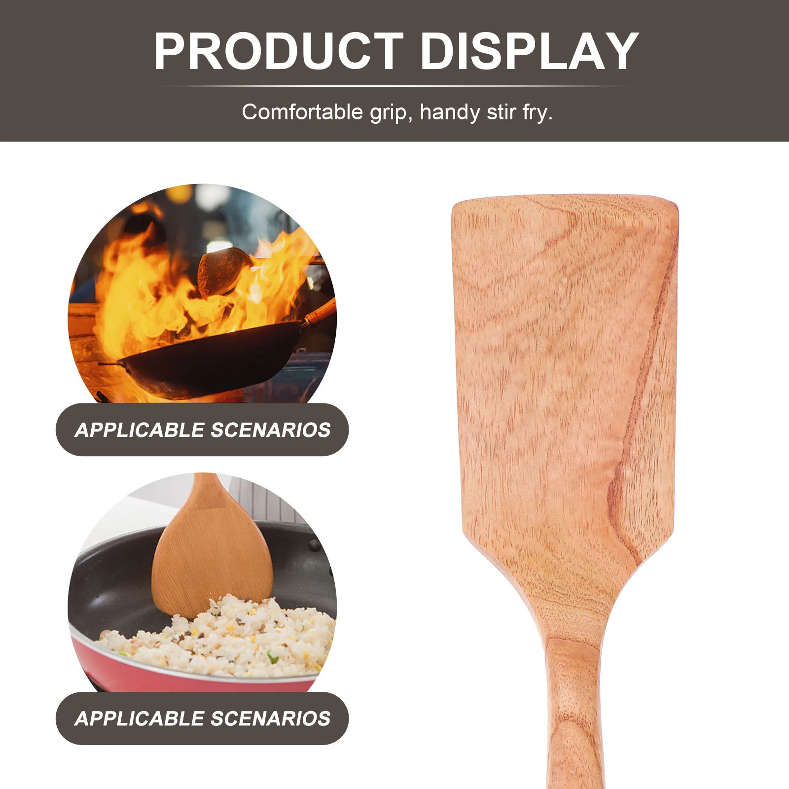 

Wooden Turner Non Stick Spatula Long Handle Kitchen Spatula For Home Household Cooking Tool High Temperature Resistant Wooden