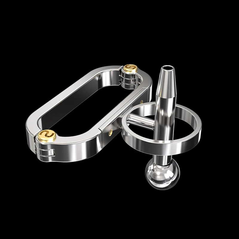 Newest Design Stainless Steel Detachable Male Chastity Device PA Puncture Cock Cage Penis Ring Lock Stealth Lock Chastity Belt