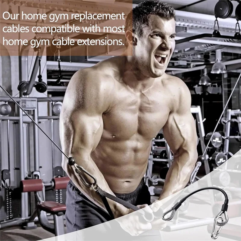 AU13-4 Uds extensión de Cable de gimnasio accesorios de Cable de 10 "para gimnasio con mosquetón cuerda de extensión de Cable de gimnasio para LAT/Tricep