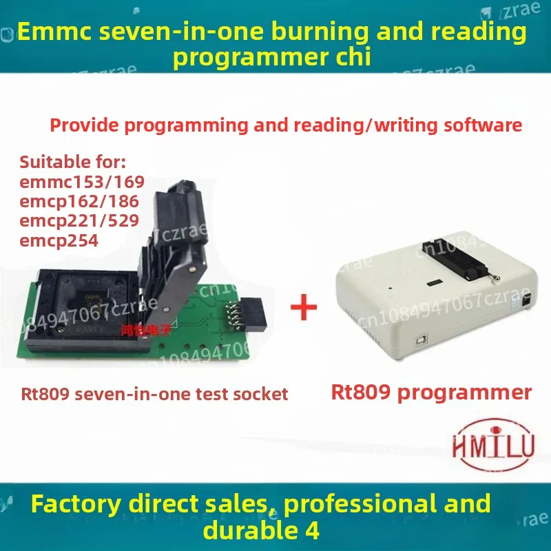 RT809H Programmer test socket BGA emmc153/169/162/186/221/254 Chip read-write socket