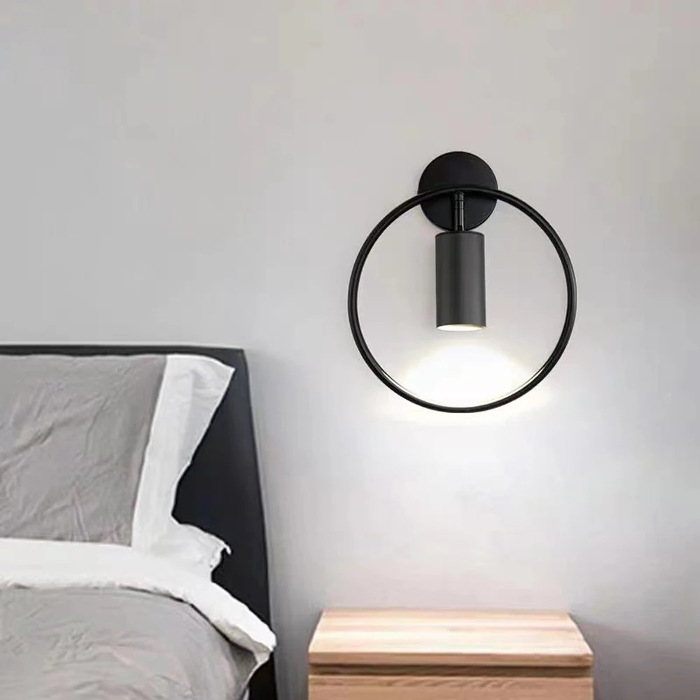 

Simple modern light luxury background wall hotel wall lamp creative Nordic aisle corridor living room bedroom bedside lamps