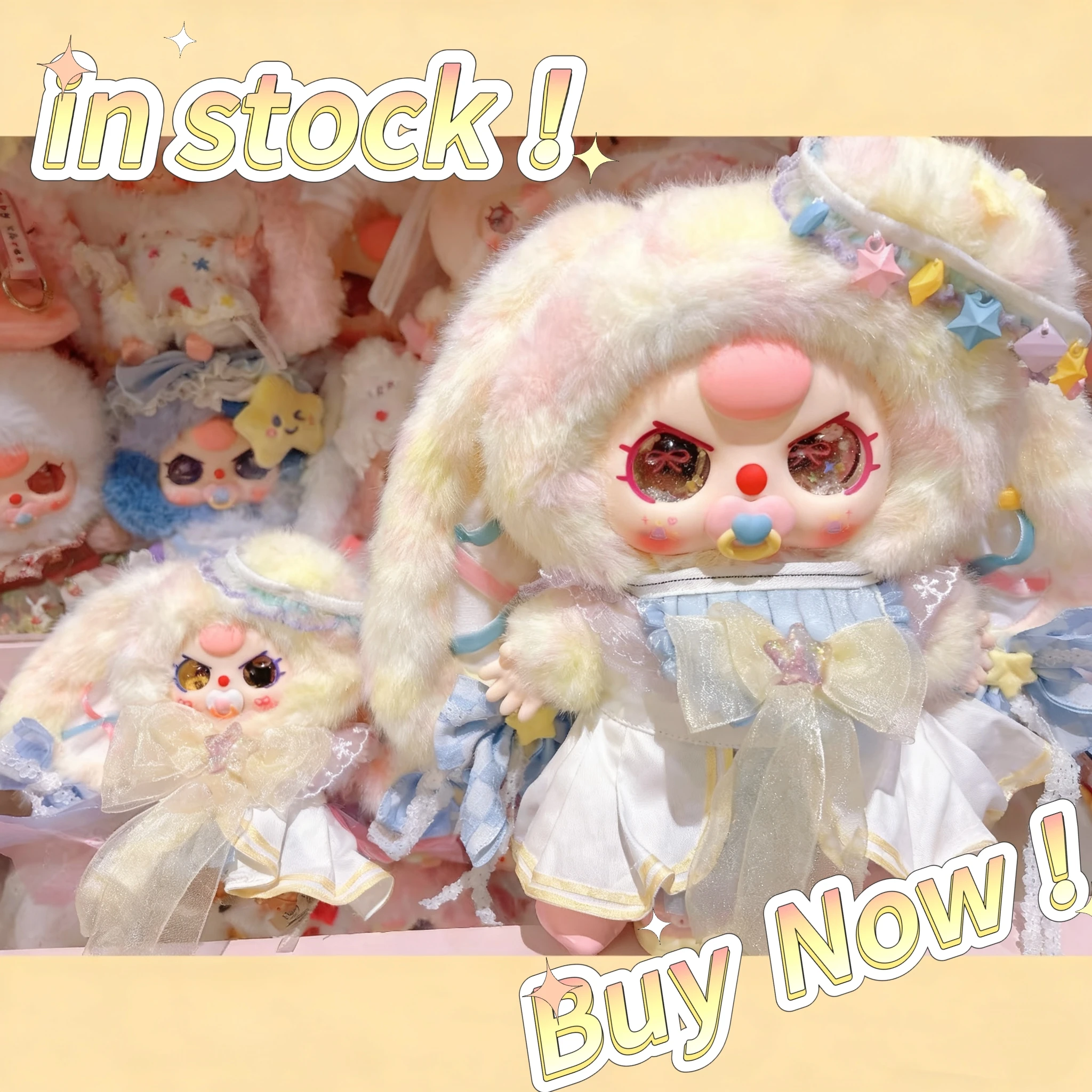 En Stock bebé tres Arco Iris chino 400% caja ciega caja misteriosa Linda muñeca Kawaii adorno de juego de moda modelo juguete de peluche regalo para niñas