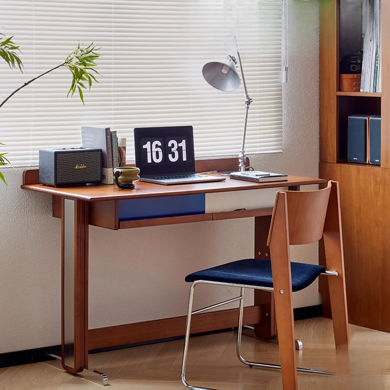 

Home bedroom desk children's study table medieval solid wood small apartment desk study room student writing table