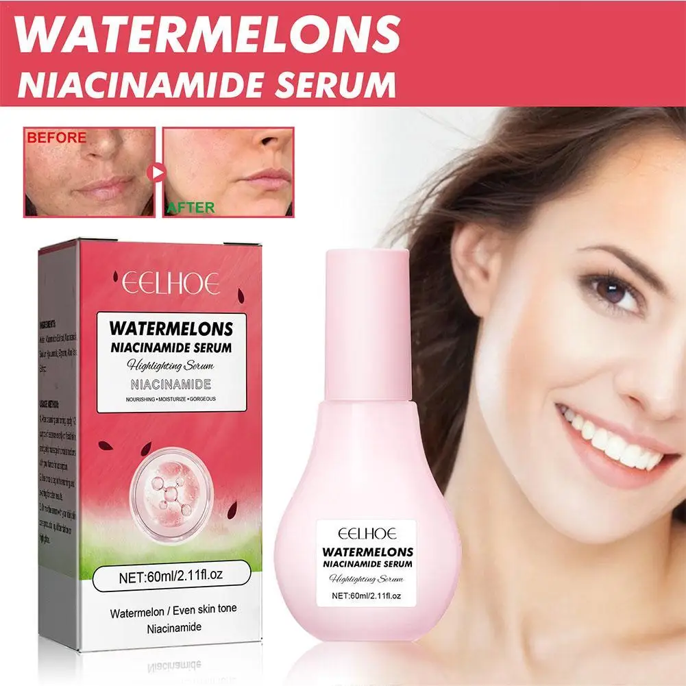 

New Watermelon Glow Niacinamide Dew Drops Hydrating Serum Lightweight Facial Serum Priming Liquid Highlighter 60ml