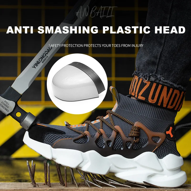 Men's Insulated Safety Shoes Protective Steel Toe Shoes Comfortable and Breathable Work Shoes Indestructible Construction Sites