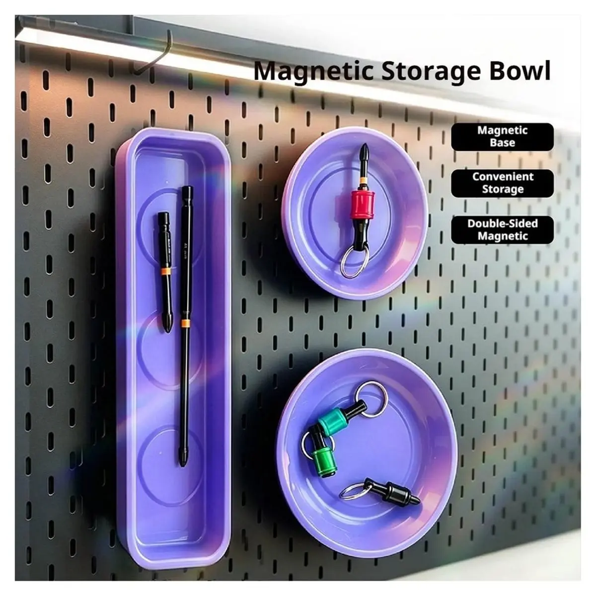Magnetic Parts Tray Set Magnetic Bowl Screw Bit Nut Holder Bowls for Garage Workshop DIY Store Nuts,Bolts,Pins,Tools A