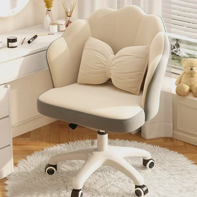 2024 New Computer Office Chairs Home Girls Bedroom Cosmetic Chair Study Lift Swivel Chair Comfortable Student  Dorm Desk Chair