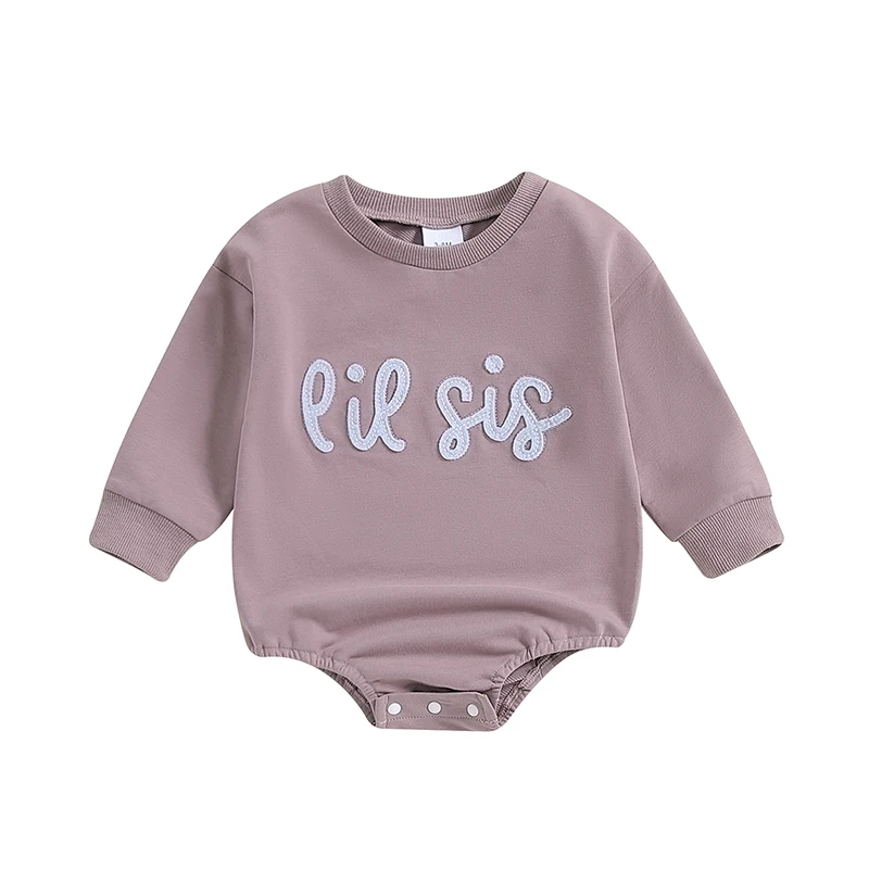 Newborn Baby Toddler Girl Sweatshirt/Romper Little Big Sister Matching Outfit Fall Winter Clothes