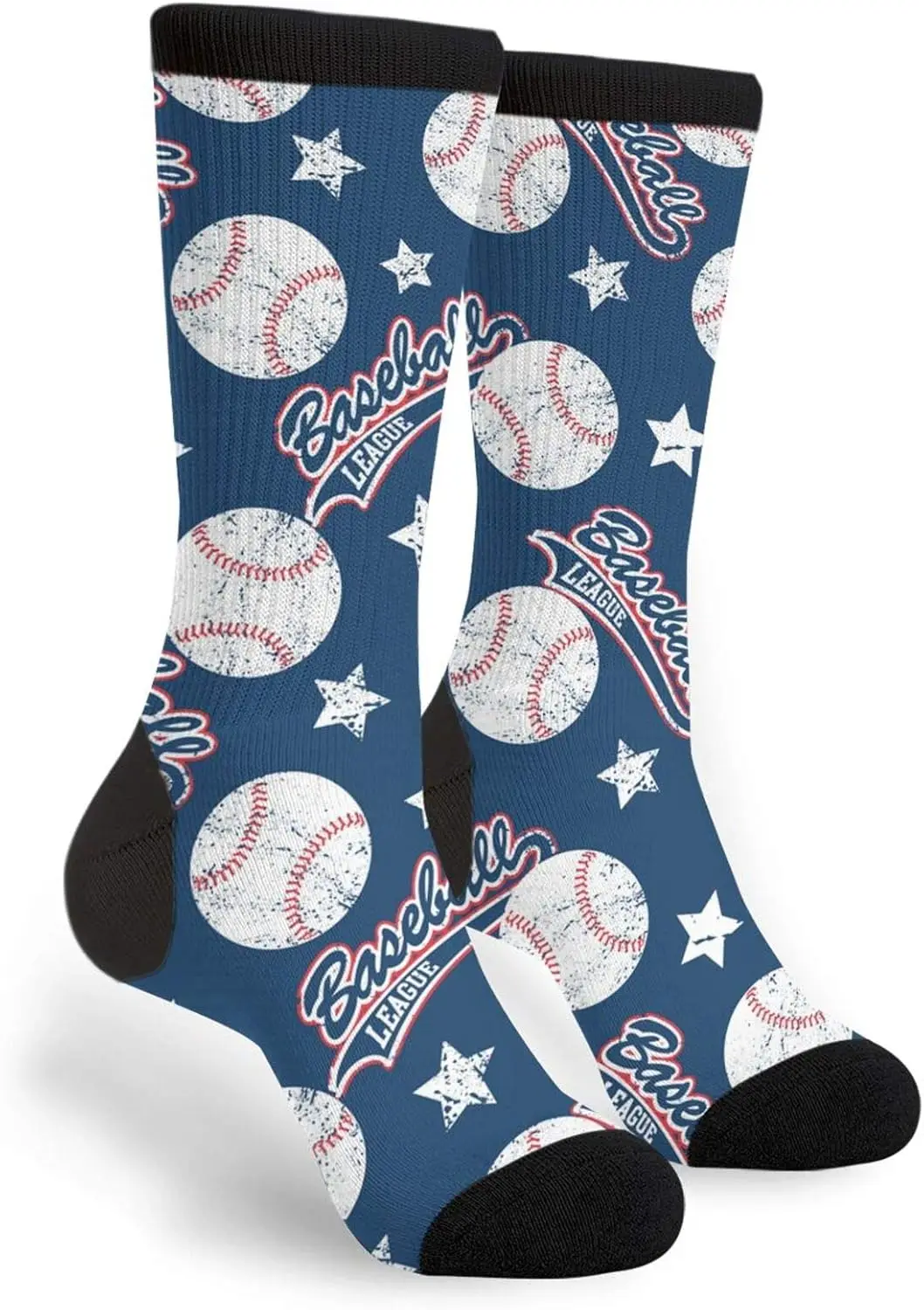 

Basketball Football Rugby Baseball Tennis Blue Fun Colorful Novelty Graphic Crew Tube Socks For Men Women