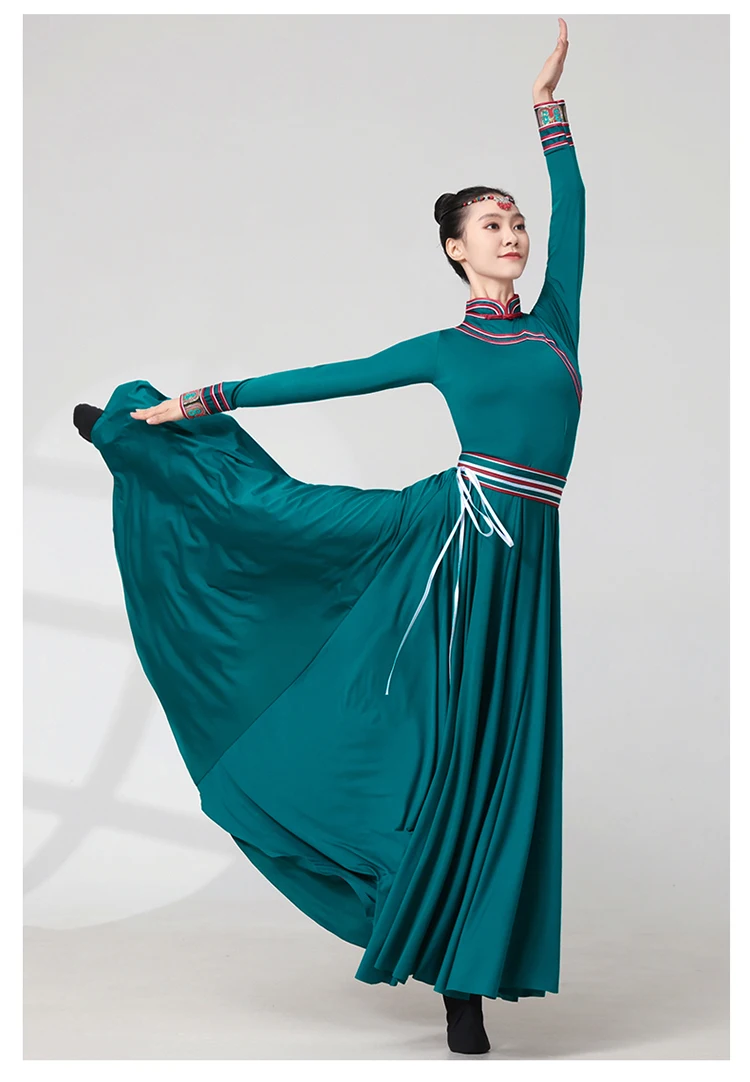 Nowy mongolski taniec, tybetański strój etniczny, kostium na występy, strój na egzamin artystyczny dla kobiet mniejszości etnicznych, ubrania do ćwiczeń narodowych, Yangko