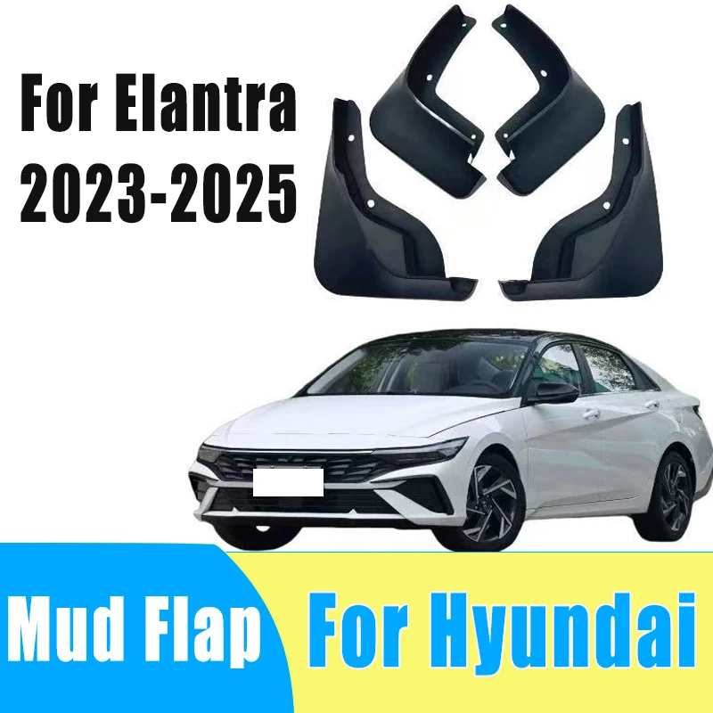 

4pcs Auto Tire Mudguard Waterproof Prevent Mud Splashing Car Mud Flap Fender Trim Accessories For Hyundai Elantra 2023-2025 2024