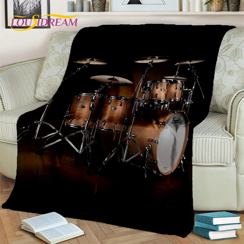 Drum Kit Music Instruments Drum Set Blanket,Soft Throw Blanket for Home Bedroom Bed Sofa Picnic Travel Office Cover Blanket Kid