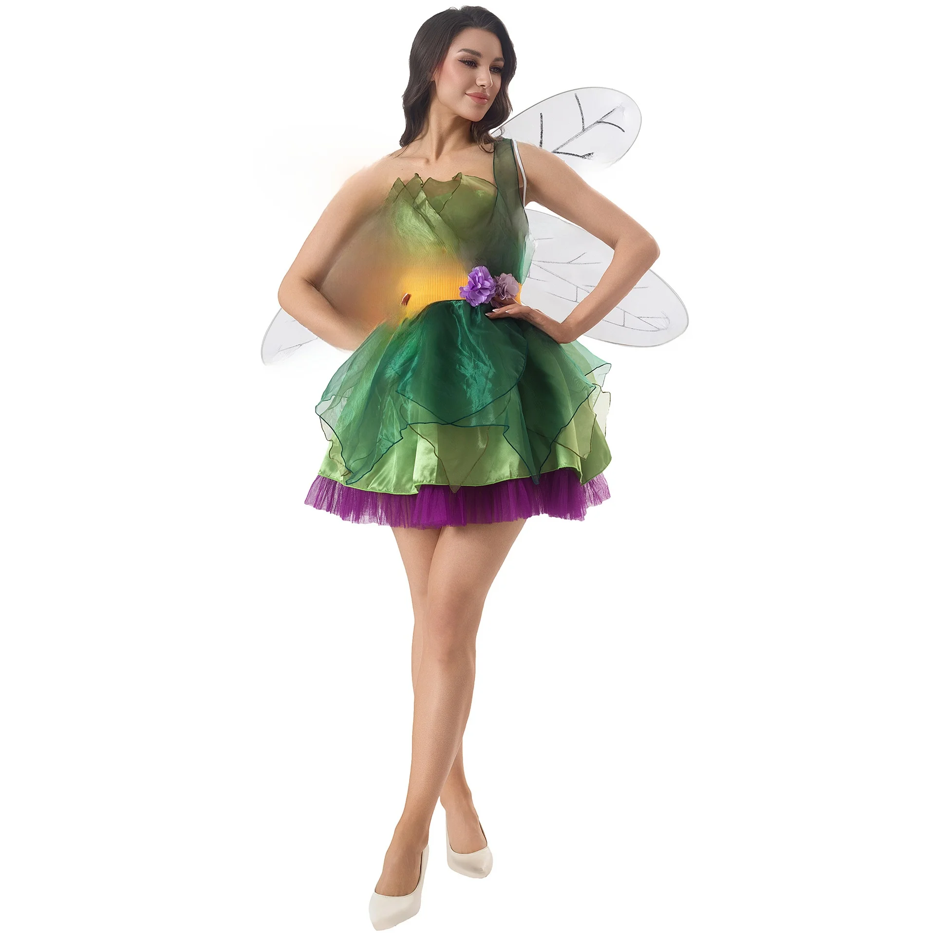 زي مسرحي أخضر من SXL، زي الهالوين، ملابس تقليدية للنساء، زي مستوحى من الحكايات الخيالية للعروض والأزياء