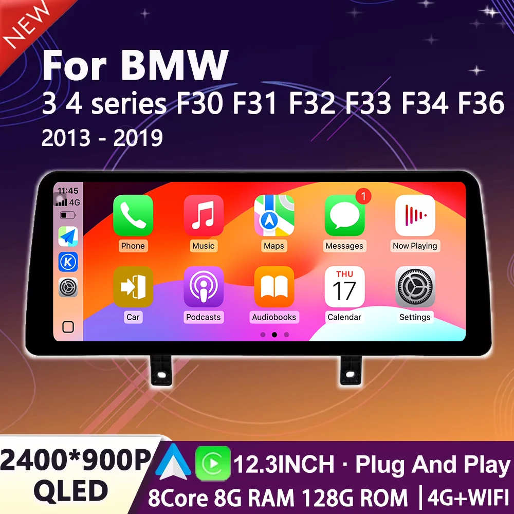 Android OS GPS Bluetooth WiFi Car Radio Multimedia Player For BMW 3/4 Series F30 F31 F32 F33 F34 F36 2013-2019 NBT EVO System