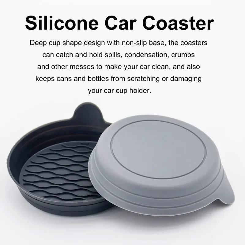 Car Coaster Non-Slip Silicone Mat For Car Water Cup Auto Interior Anti-Slip Cup Pad Drink Holder Mat Decoration Accessories