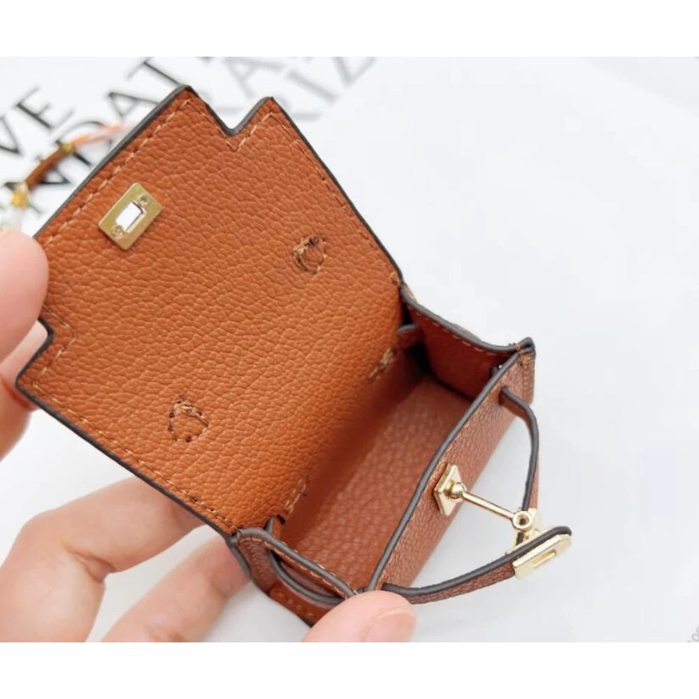 2024 H Home Mini Bag Pendant Cute Mini Leather Platinum Bag Pendant Earphone Bag Women\'s Car Keychain Accessories