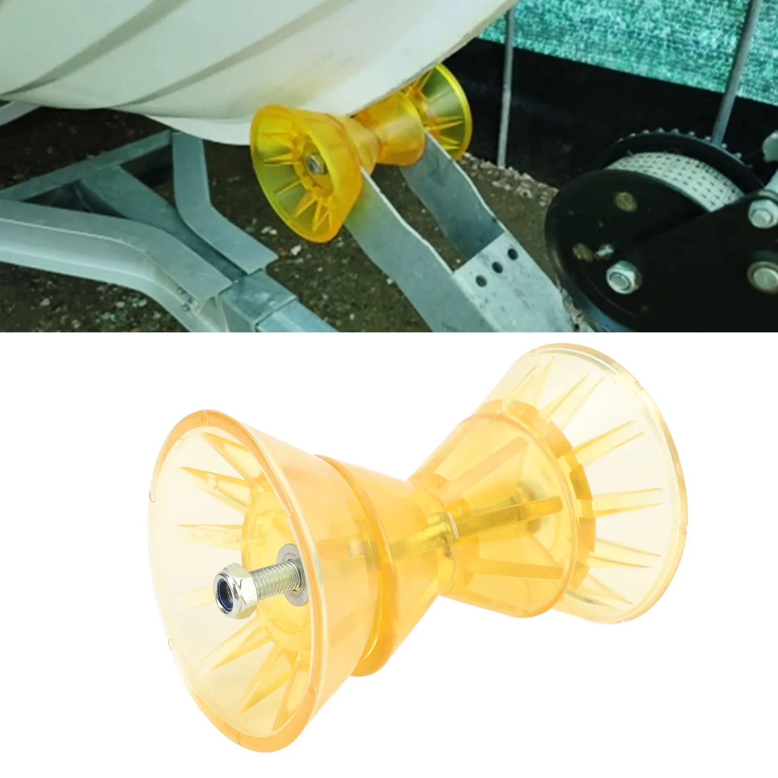 

Boat Trailer Roller PU 1/2in Shaft 7.2in Length Shock Absorption Long Lasting Roller Bow Stop Boat Roller Assembly