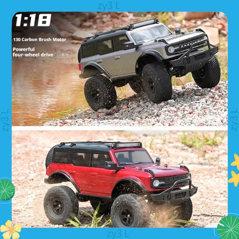 Carro elétrico RC à escala 1:18 WLTOYS - Brinquedo modelo de escalada com controle remoto de tração nas quatro rodas com escovas de carbono para crianças