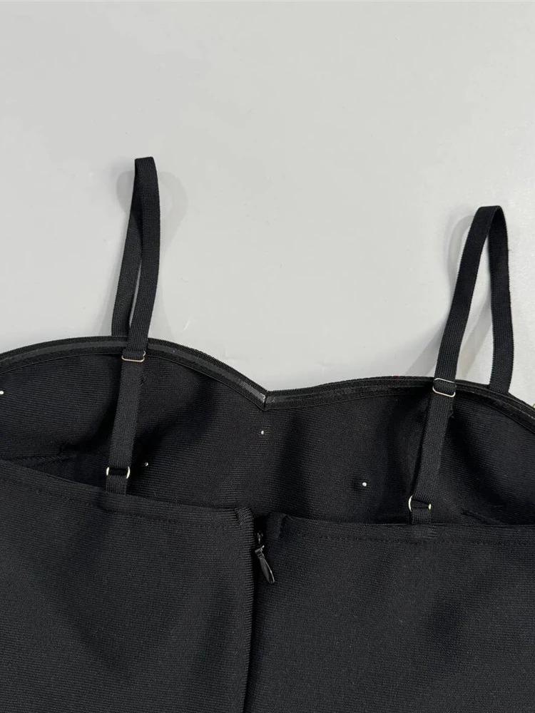 فستان مثير بحمالات رفيعة مزين بالزهور فستان نسائي أسود بدون أكمام بدون ظهر مزين بالزهور فساتين ضيقة للحفلات المسائية وحفلات الكوكتيل