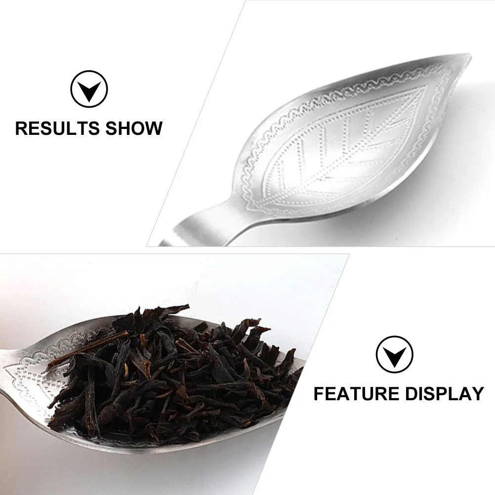 

Stainless Steel Tea Scoop 304 Leaf Shape Spoon For Tea Coffee Flour Nuts Bath Salts Silver Teaware Accessory