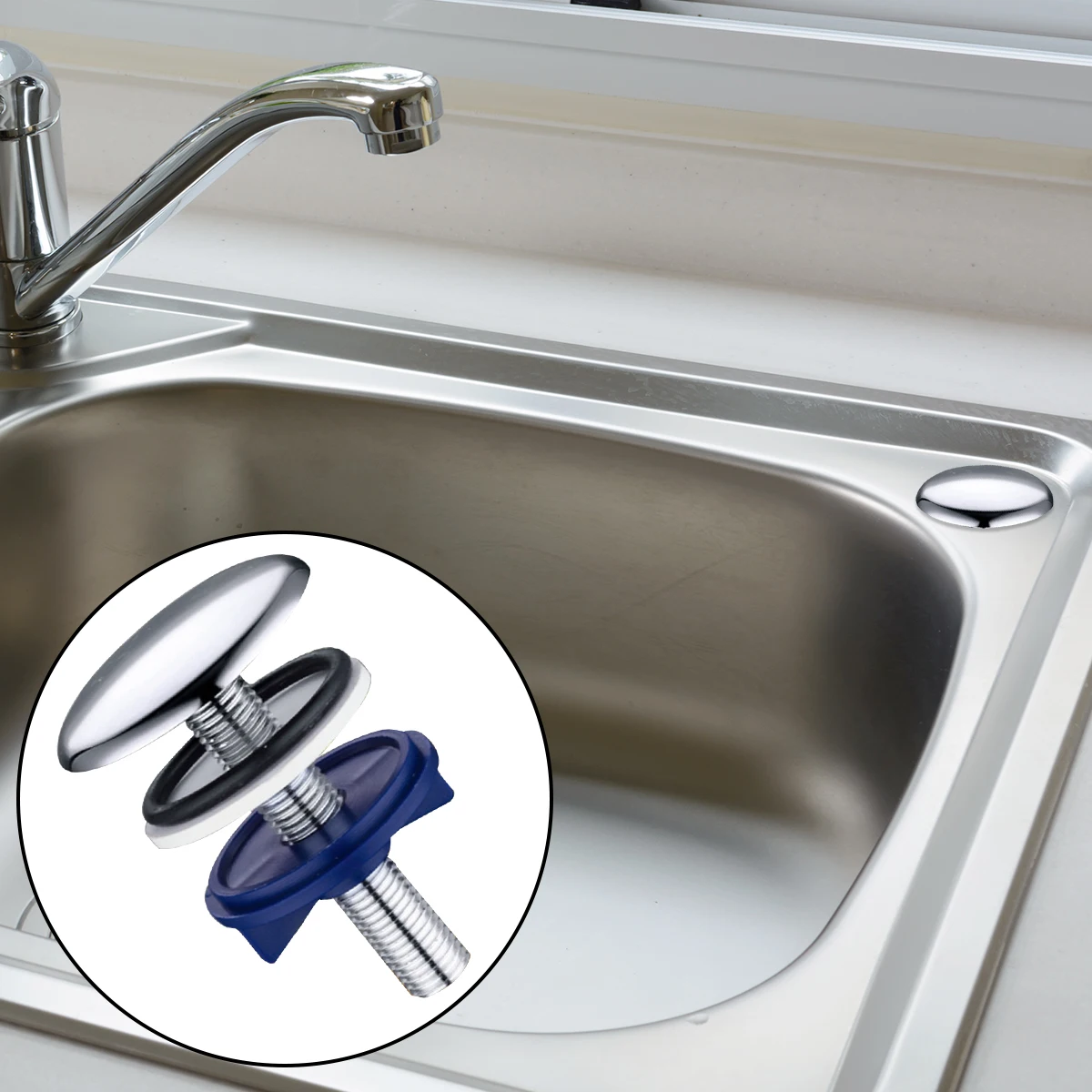 

1Pcs Chrome-Plated Brass Sink Trim Set Decorative Covers Waterproof Metal Plugs for Faucet/Soap Dispenser Holes in Kitchen Sinks