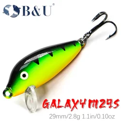 B&U Sinking Minnow 29mm 2.8g Pesca Wobbling Fishing Lure Isca Artificial Baits For Bass Perch Pike Trout