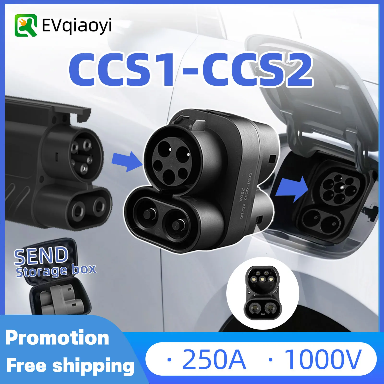 

CCS1 to CCS2 adapter supports DC 250KW CCS1 charger to CCS2 suitable for EV energy vehicle fast charging adaptor