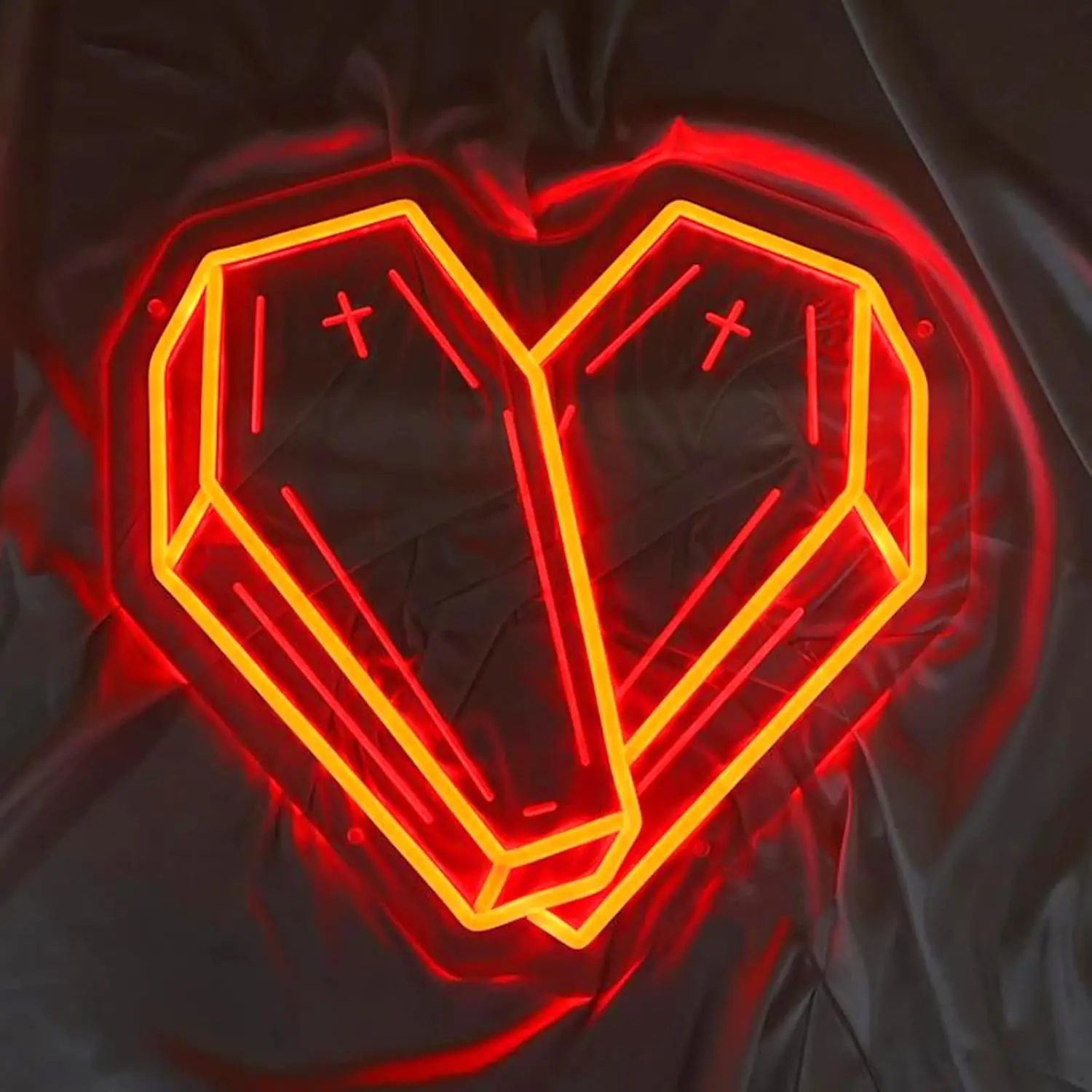 

Coffin Heart Neon Sign Red Gothic Neon Light Dimmable for Wall Decor Bedroom Living Room Gallery Decor Great Gift for Goth Lover