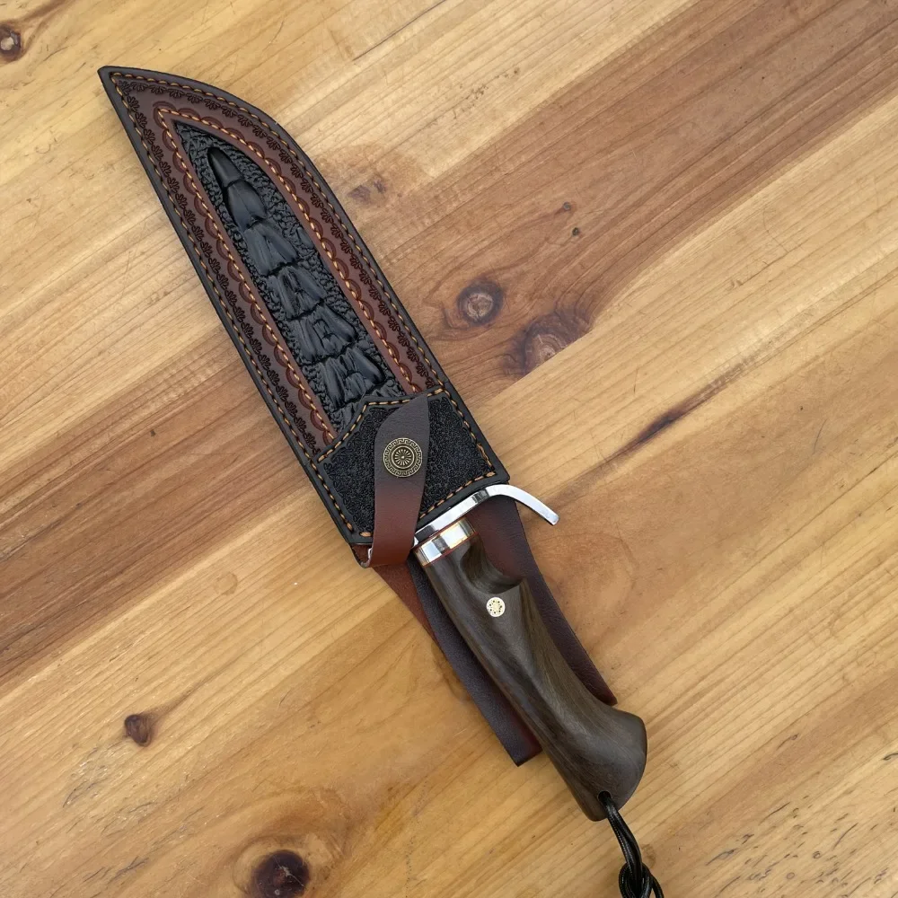 

Large General-purpose Outdoor Knife Leather Sheath, Kitchen Knife Leather Cover Fruit Knife Protective Case - Excluding Knife
