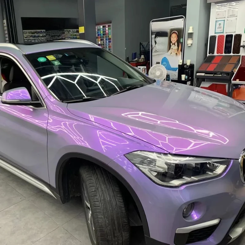 Chameleon Car Wrapping Vinyl Film Self Adhesive Matte Metallic DIY Decal Color Changing Decorative Protection