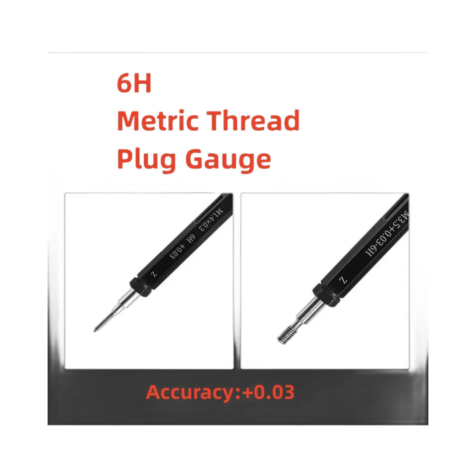1PCS Metric Fine Thread Plug Gauge High Quality wholesale +0.03 M2M3M4M5M6M8 6H+0.03