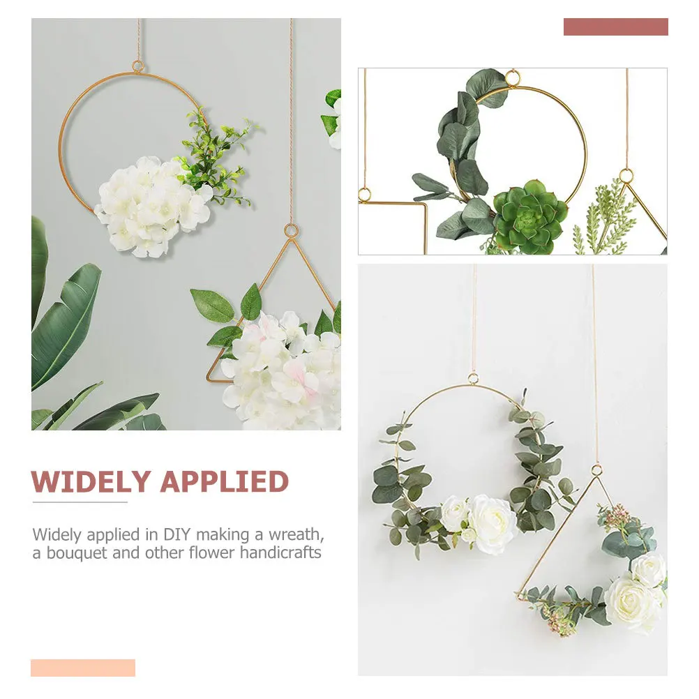 

Hanging Metal DIY Wreath Frame Decorative Flower Circle Multi-Function Wedding Accessory Exquisite Flower Supplies
