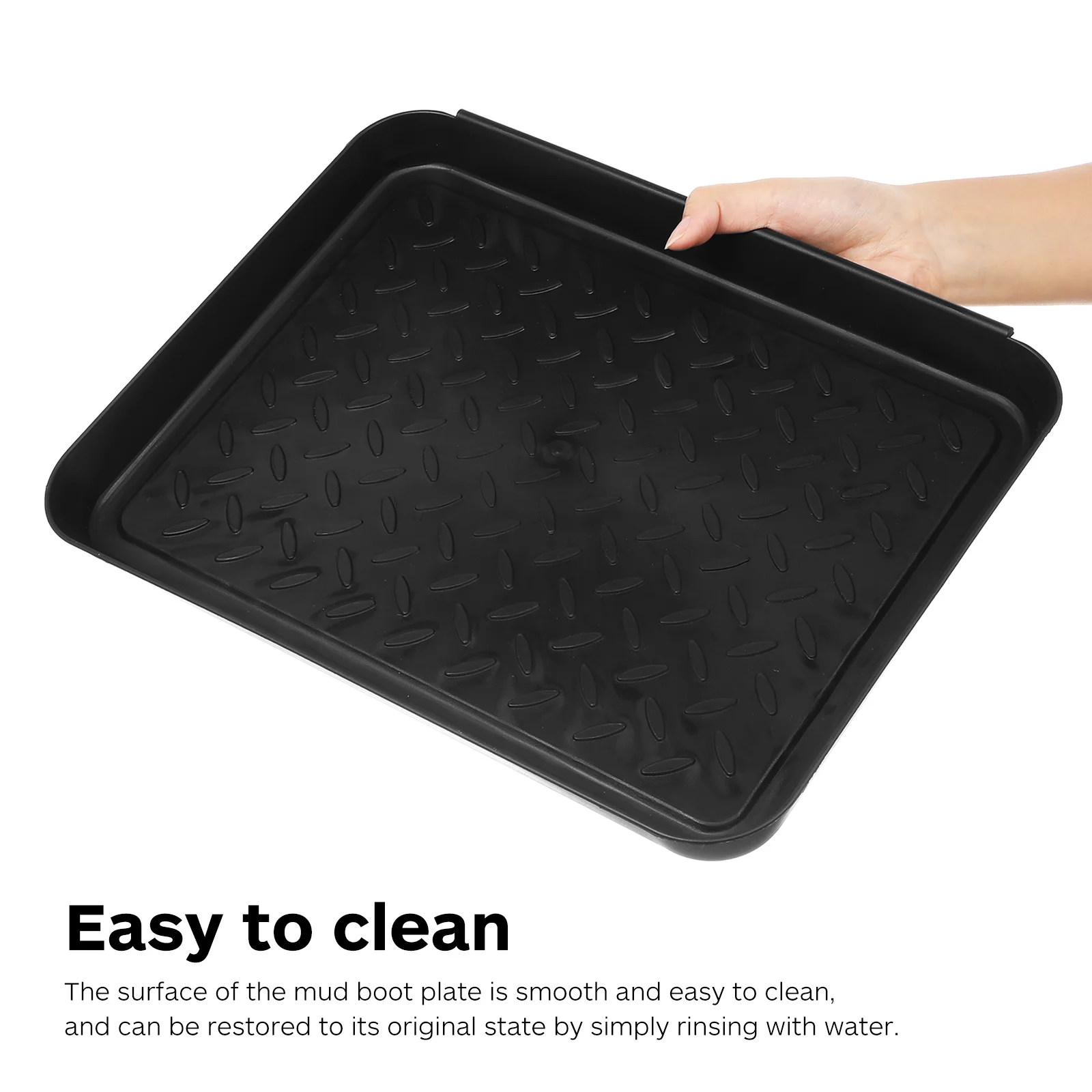 2 pcs Mud Boot Tray Plastic Drip Pan For Wet Shoes Non-Slip Floor Protection Shoe Tray For Entryway Indoor Outdoor Garden Use