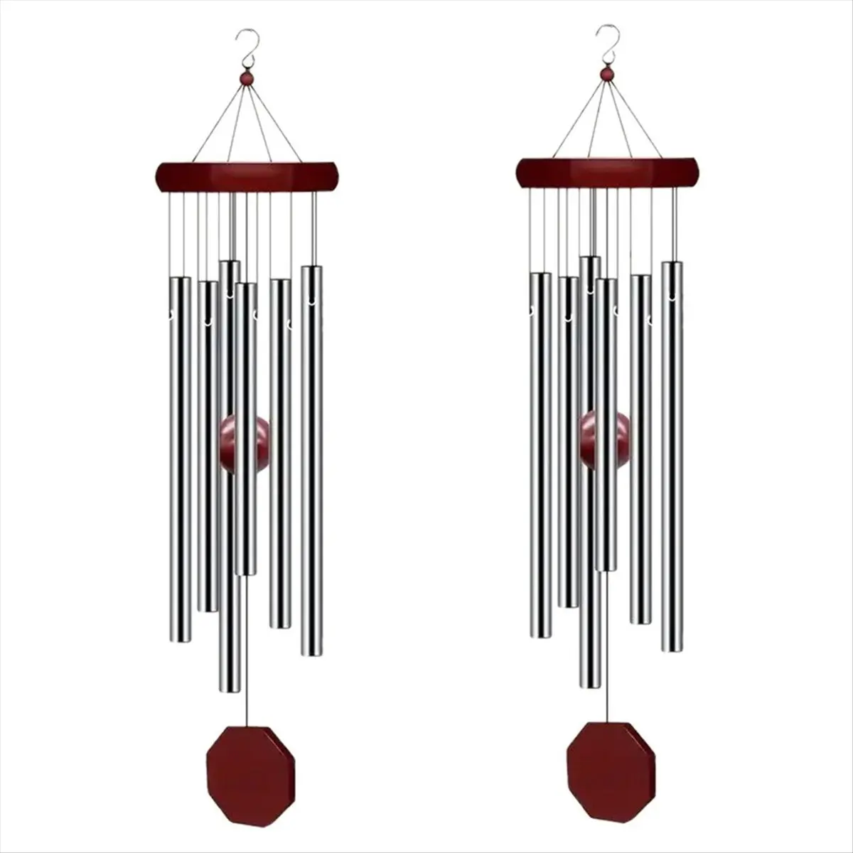 (AIMA) 2 Pack PgzsyMemorial Wind Chimes Outdoor Large Deep Tone, Elegant Sympathy Wind-Chime Personalized with 6 Tuned Tubes