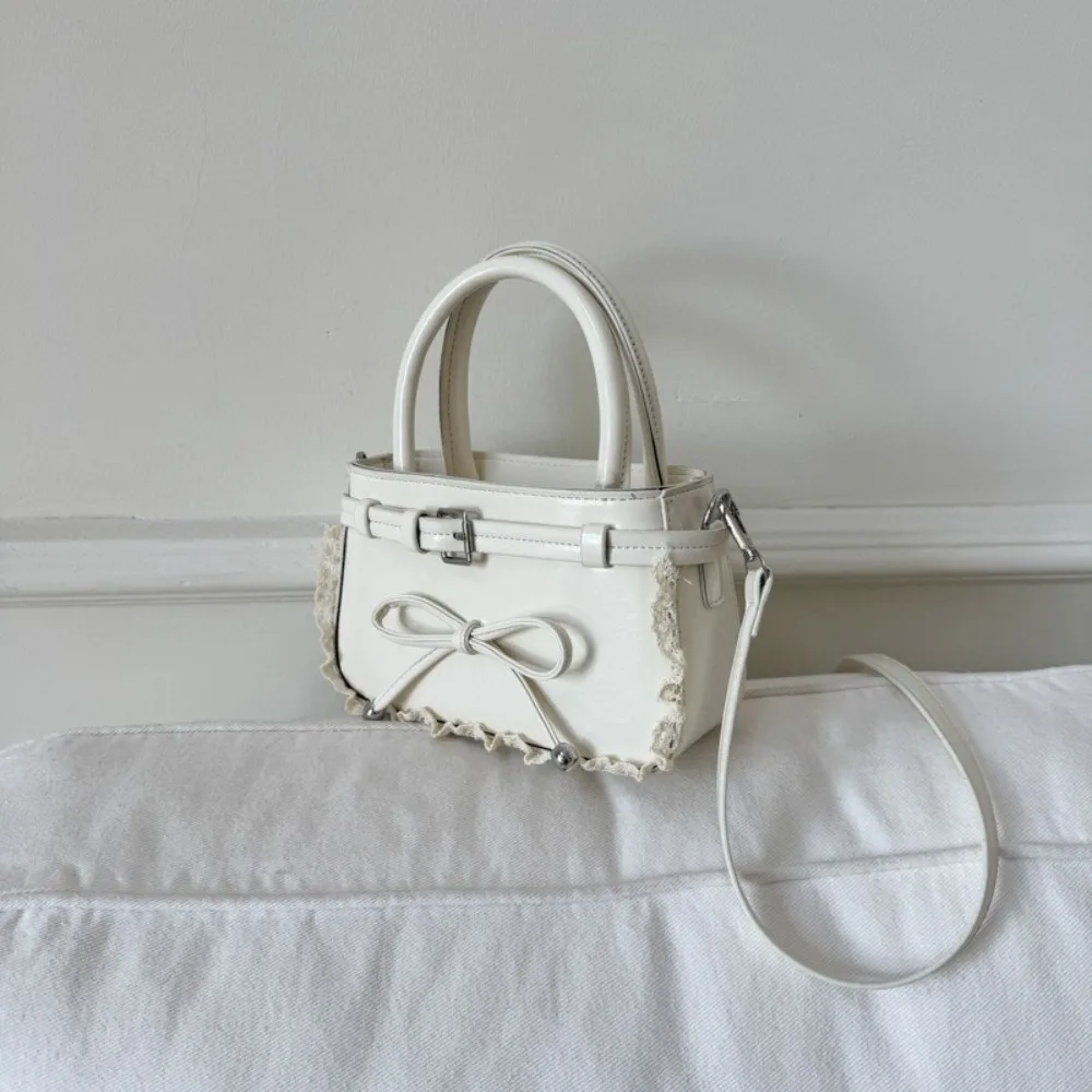 กระเป๋าหนังโบว์เกาหลีสุดฮิต กระเป๋าสะพายข้างโบว์หวานเก๋ กระเป๋าถือผู้หญิงอเนกประสงค์ลายลูกไม้ ใช้ได้ทุกวัน