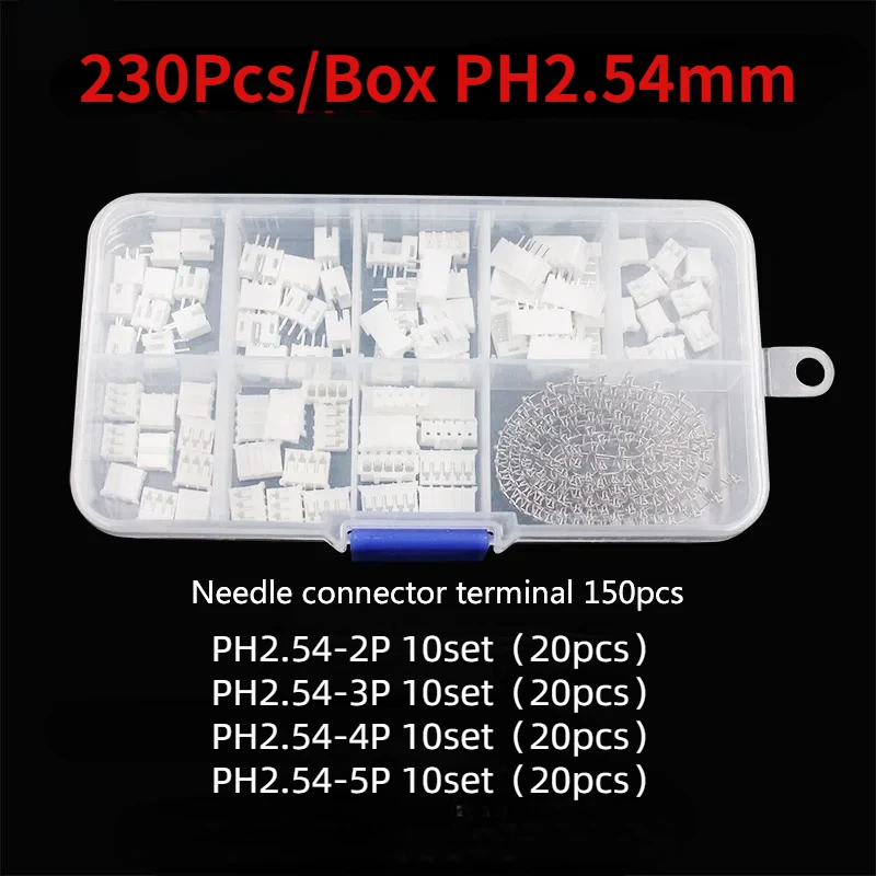 230 560Pcs/Box PH2.54 2.54mm Pitch Terminal Kit / Housing / Pin Header JST Connector Wire Adaptor PH Kits for 3D Printe ﻿