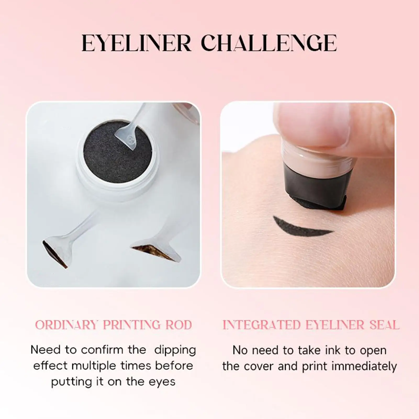 アイライナースタンプ アイライナーステンシル ペンシルリキッドアイライナースタンプ DIY トライアングルアイライナーエクステンションスタンプ 2 エンドアイライナーペン