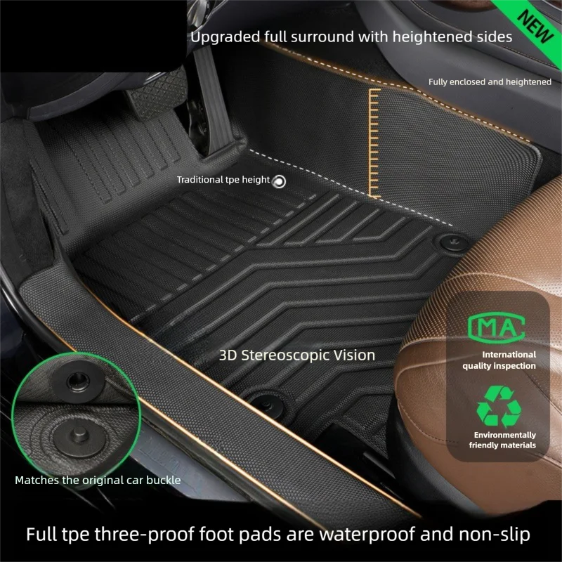 TPE Floor Mats For Maserati Levante/Ghibli/Base/Q4/GT 2014-2023 LHD Full Coverage Waterproof Surround threshold accessories