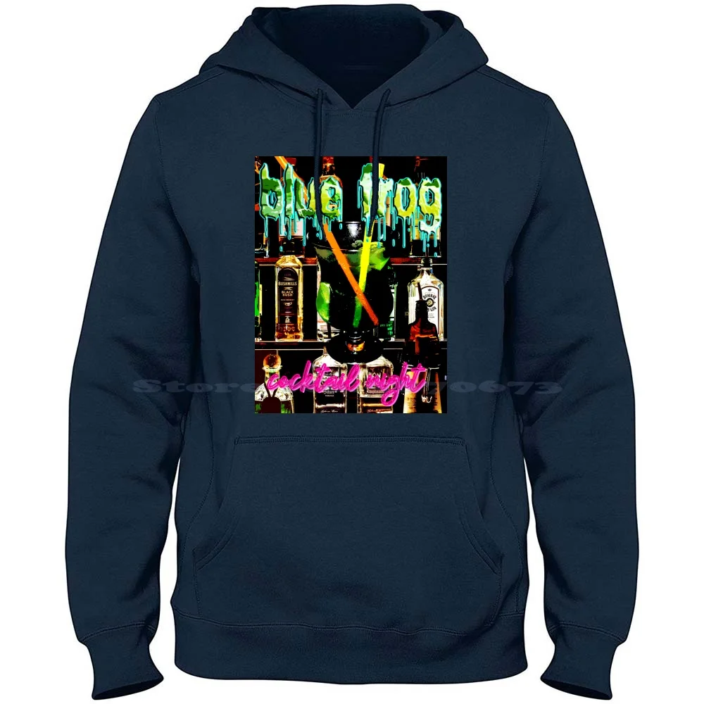 Sudadera con capucha de algodón puro 100%, camisa con estampado de rana azul, cóctel, Curacao, ron, Tequila, Triple seg, Vodka, Lima