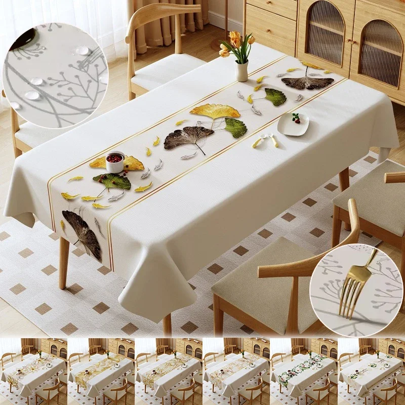 

Luxury Tablecloth Washable Waterproof Oil Resistant and Scald Resistant Rectangular Dining Table Tablecloth Wedding Party Decor