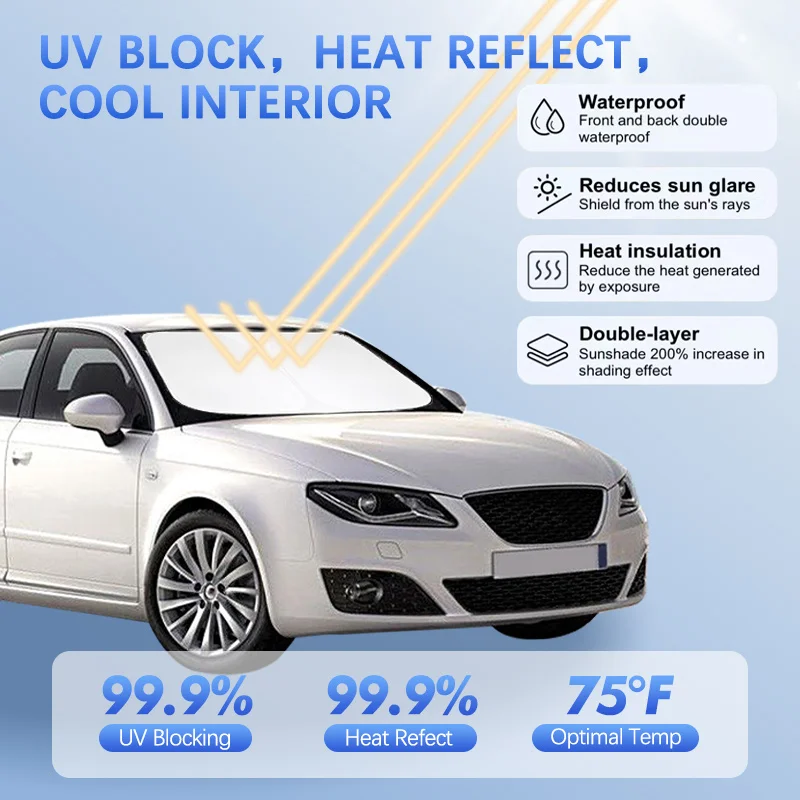 Солнцезащитный козырек на переднее окно автомобиля, козырек на лобовое стекло, складной автозащита от ультрафиолета, аксессуары для Seat Exeo ST Exeo B7 Солнцезащитный козырек на переднее окно автомобиля, козырек на лобовое стекло, складной автозащита от ультрафиолета, аксессуары для Seat Exeo ST Exeo B7