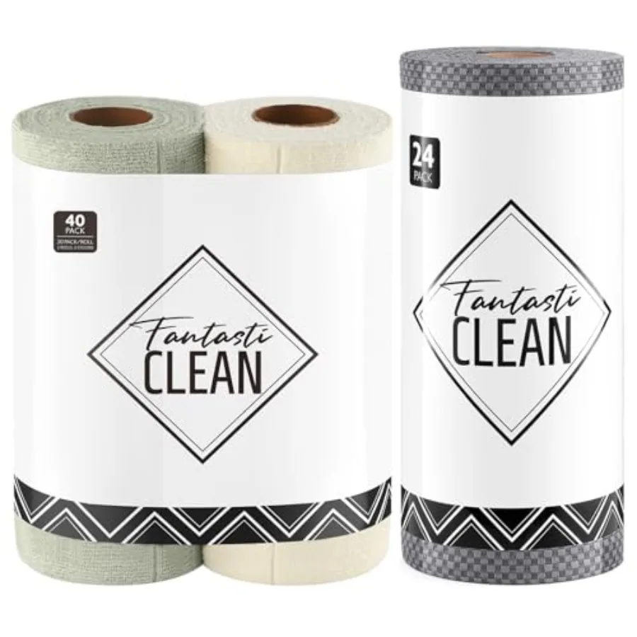 

Tear-Away Microfiber Cleaning Cloth Roll Reusable Washable Kitchen Towels Super Absorbent Dish Cloths